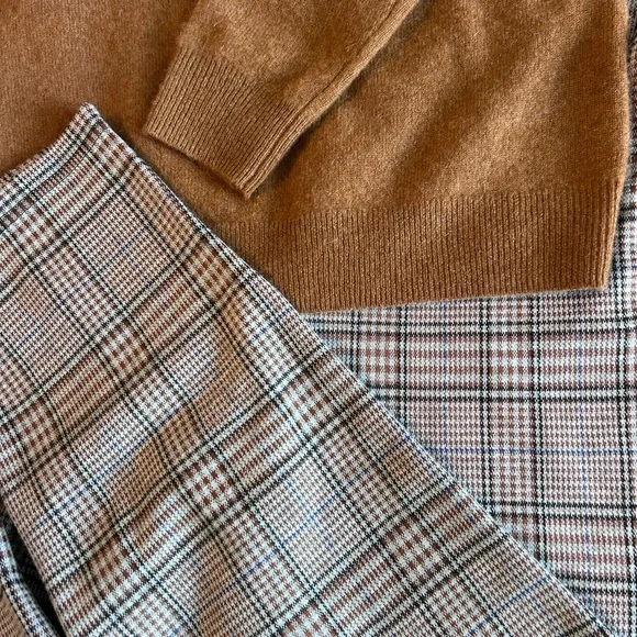 BBJ Los Angeles Women’s Plaid Trousers in Black and Tan XL - Picture 3 of 14